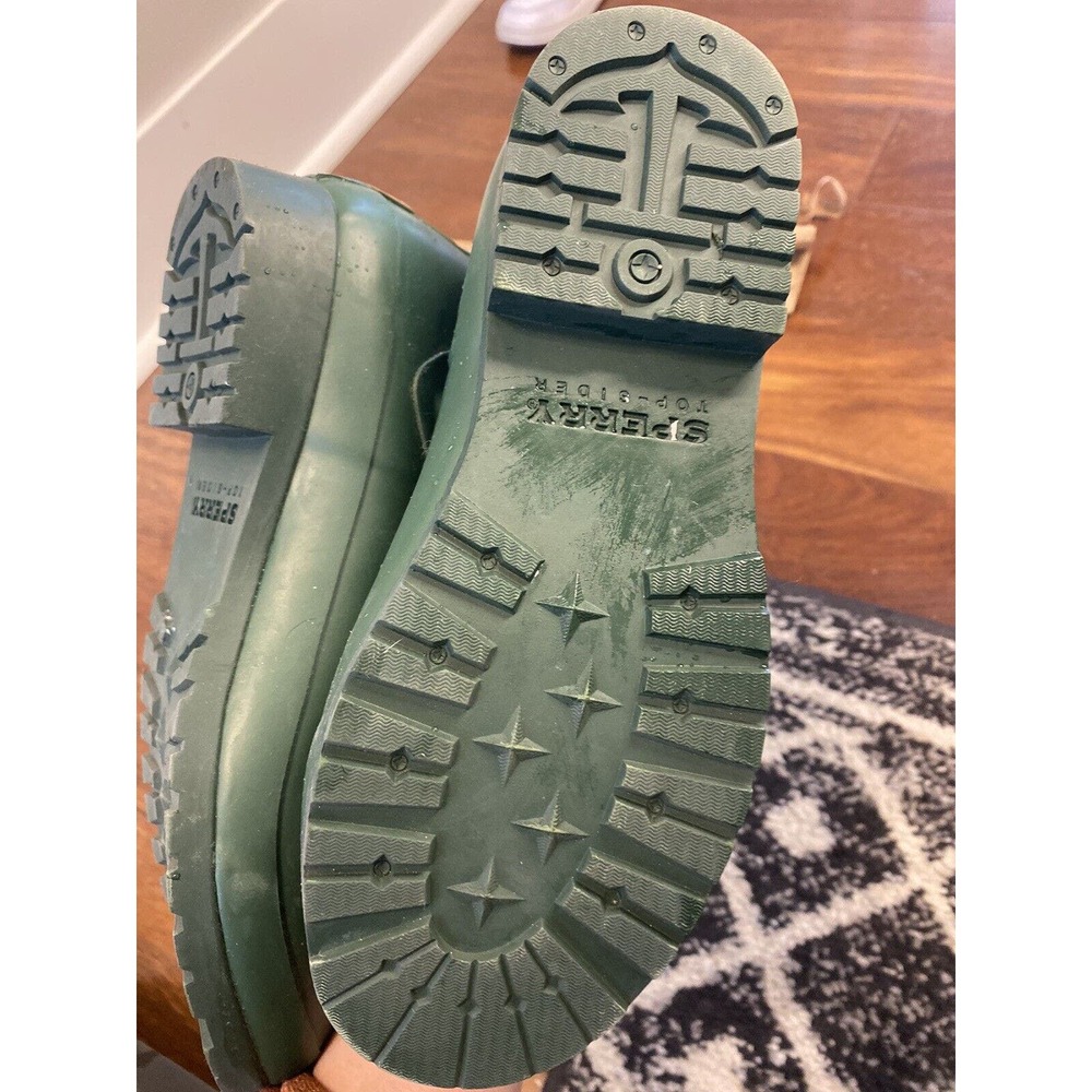 Sperry Top Sider Walker Fog Women's sz7 Rain Boots Green Retro Classic buckle - Picture 10 of 10